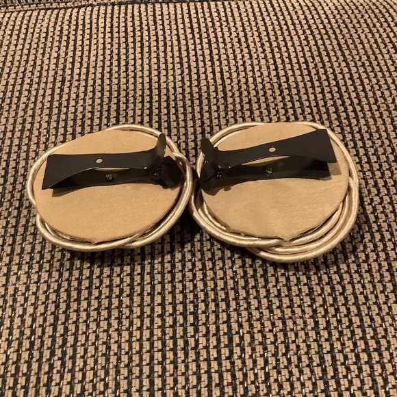 Curtain clip tie backs Pair 5” Latte Tan Faux Pearl centers - Picture 3 of 4